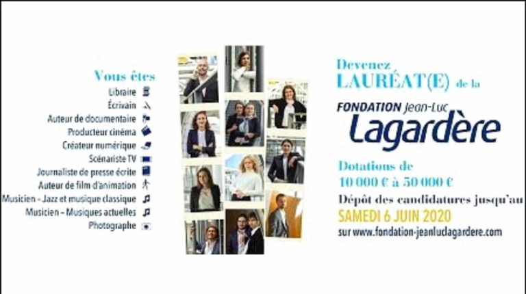 Appel à candidature pour les bourses 2020 de la Fondation Jean-Luc Lagardère